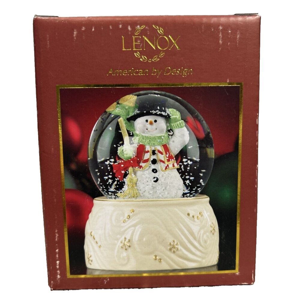 Lenox Snowman Snow Globe Christmas Winter Holiday‎ 3.5" w Box